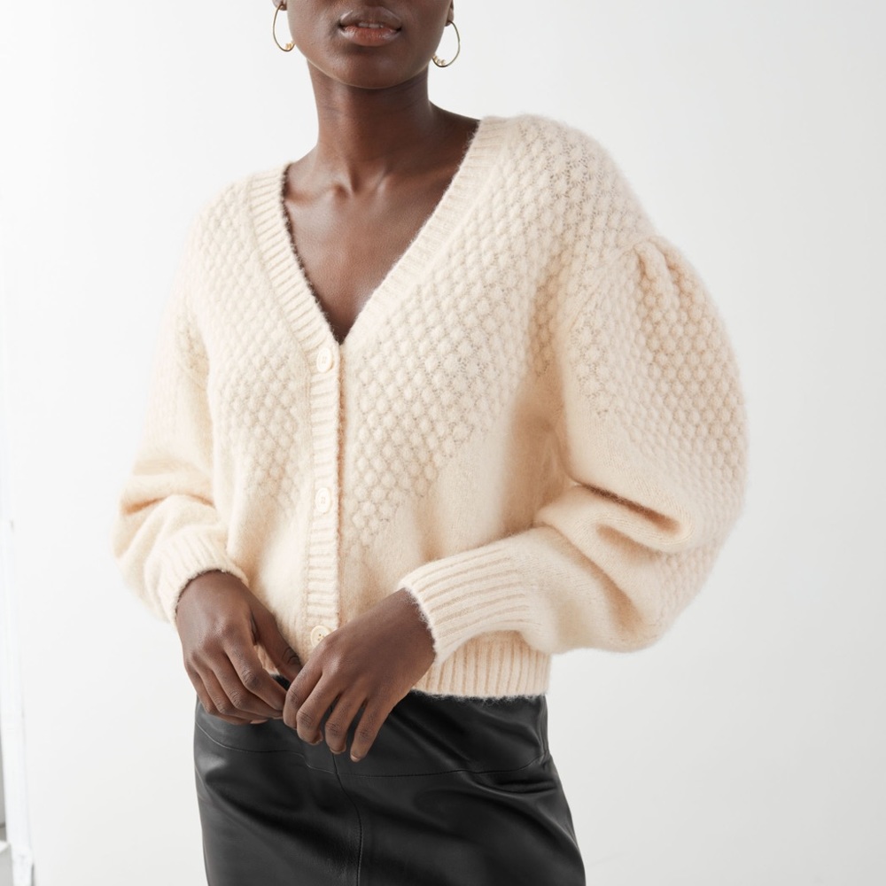 & Other Stories Waffle Knit Cardigan
